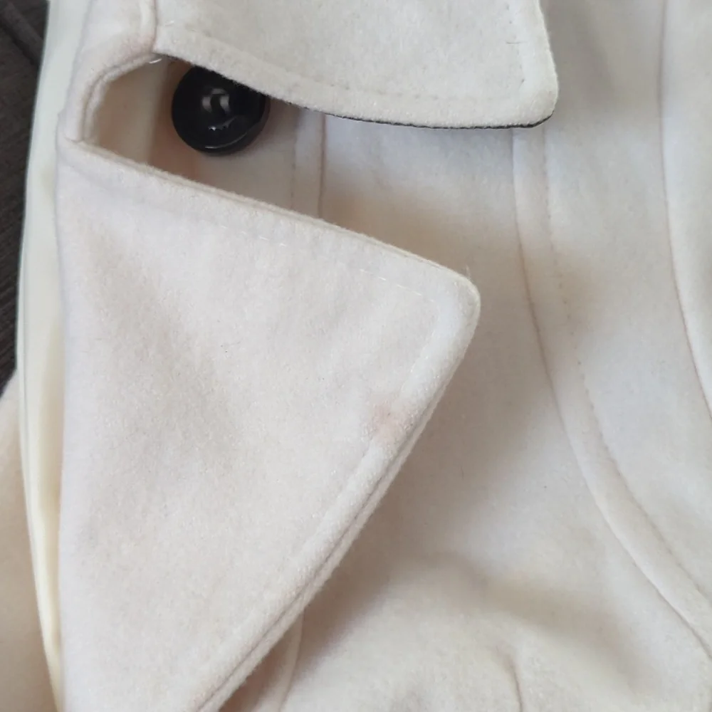 Vintage DKNY white with black and white belt peacoat size 6 - Picture 14 of 15